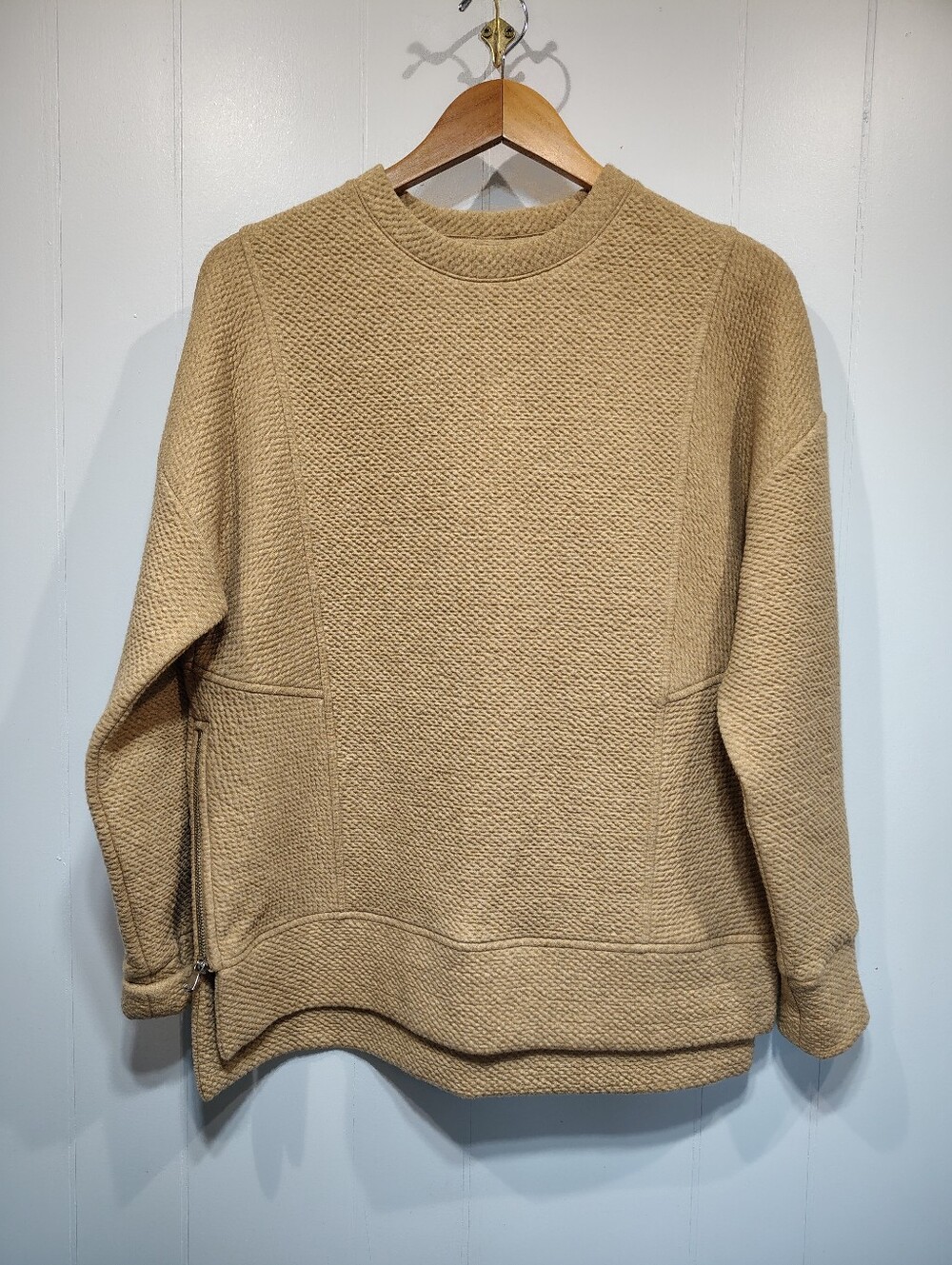 CALIA Elevate Ripple Tunic Tan Size XS Oversized Sweatshirt